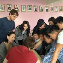 Danny and Michael leading a software training in Mongolia. July 2015